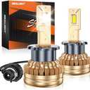 SEALIGHT D2S LED Bulbs, 6000K HID Bulbs for HID Assembly with 14000RPM Cooling Fan 50000hrs Lifespan Replace 85122 66240 66040 Driving Light Bulbs, Pack of 2