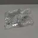 11 Inch Silver Star Christmas Tree Topper, 15 LED Lighted, Metal Frame with Hand-Woven Shiny Silver PVC, Clip-On Base, Xmas Star Tree Decoration for Home