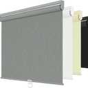 ChrisDowa Blackout Roller Shades for Window, Cordless Pull Down Blinds | 31" W x 72" H, Grey, Striped Textured Fabric, Thermal Insulated UV Protection, Privacy, Blinds for Indoor Window and Home