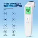 No-Touch Thermometer for Adults and Kids, Accurate Digital Baby Thermometer, Fever Alarm & Silent Mode, 2 in 1 Forehead & Object Mode (white)