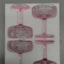 Khen Ribbed Vintage Art Deco Coupe Glasses - Martini, Champagne & Cocktail Ribbed Glasses 8oz | Crystal Ripple Goblet Glassware Set, Pink Gilded, 4 Pieces, Housewarming Gift