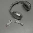 Ultra Wireless Over-Ear Bluetooth Headphones with Mic, Up to 10 Hours Playtime, Bluetooth Headset 33Ft Range with Backup AUX Cable & SD Slot, Wireless Headphones for Gaming, Work & Gym (Silver)