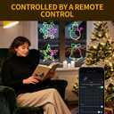 4pack-Christmas Window Silhouette Lights Decorations with APP & Remote Bells, Snowflakes, Snowmen, Stars, Christmas Window Lights with 16 Million Colors for Holiday Indoor Wall Door Glass Decorations