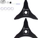 AR-PRO (2-Set 10" x 3T Steel Brush Blades  2 Blades, 2 Washers and Adaptor Kit | for Cutter, Trimmer, Weed Eater | Made from Carbon Steel, Cuts Like Butter