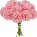 Mandy's Pink Artificial Ball Chrysanthemum 12 Stems Faux Flowers with Bendable Stems for Valentine's Day and New Year Decorations DIY Wedding Centerpiece Fall Decor Home Arrangements