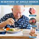 4Pcs Adaptive Utensils 45°Angled Parkinsons Utensils 3.5oz Adaptive Utensils for Elderly Weighted Utensils for Hand Tremors Eating Utensils for Disabled People for Disabled, Parkinson, Left-Handed
