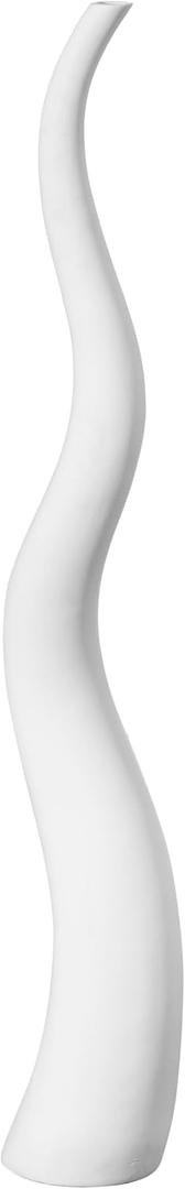 Uniquewise 51" Tall Animal Horn Shape Floor Vase: Elegant Ceramic White Accent for Entryway, Dining, or Living Room Decor - Distinctive Antler Design, Adding Nature-Inspired Charm to Your Home