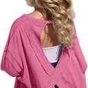 LRMQS Girls Long Sleeve Shirts Cute Fashion Crop Tops Preppy Youth Summer Spring Casual Trendy Teen Girl Clothes Outfits Size:M