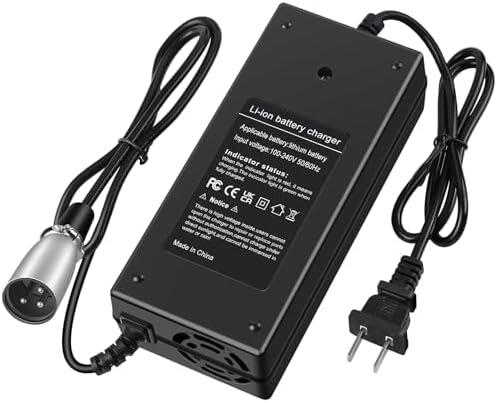 54.6V 2A Charger for Heybike Mars/Ranger, Ecotric Hammer 48V Fat, Rad Power, Raleigh, Pedego, Freego 3-Pin Male XLR Scooter 48V Lithium Battery