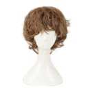 Men's Wig Short Brown Natural Wave Fluffy Christmas Halloween Heat Resistant Synthetic Cosplay Costume Wigs