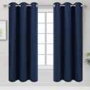 Diraysid Navy Blue Grommet Blackout Curtains for Bedroom Thermal Insulated Room Darkening Curtains Drapes, 42"x 63", 2 Panels