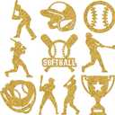 Fuutreo 100 Pcs Softball Cut Outs, Softball Table Topper Double Sided Birthday Party Decorations Sports Paper Cutouts Toppers for Sports Birthday Party Favors Supplies(Gold)