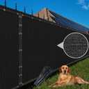 Kingsyard Privacy Fence Screen 4x50FT, Heavy Duty Fencing Shade Cover with Brass Grommet, 170GSM 90% Outdoor Mesh Shade Net for Balcony, Backyard, Patio, Garden Fence, Pool, Zip Ties Included, Black (4'*50')
