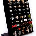 Homeanda Velvet L-Shaped 50 Slots Ring Earring Jewelry Display Tray Organizer Holder (Black)