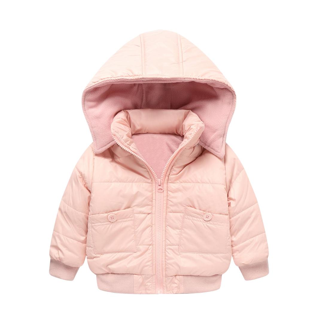 Mud Kingdom Baby Boys Hooded Coat Warm Winter Outerwear Full Zipper Pink 8 Months