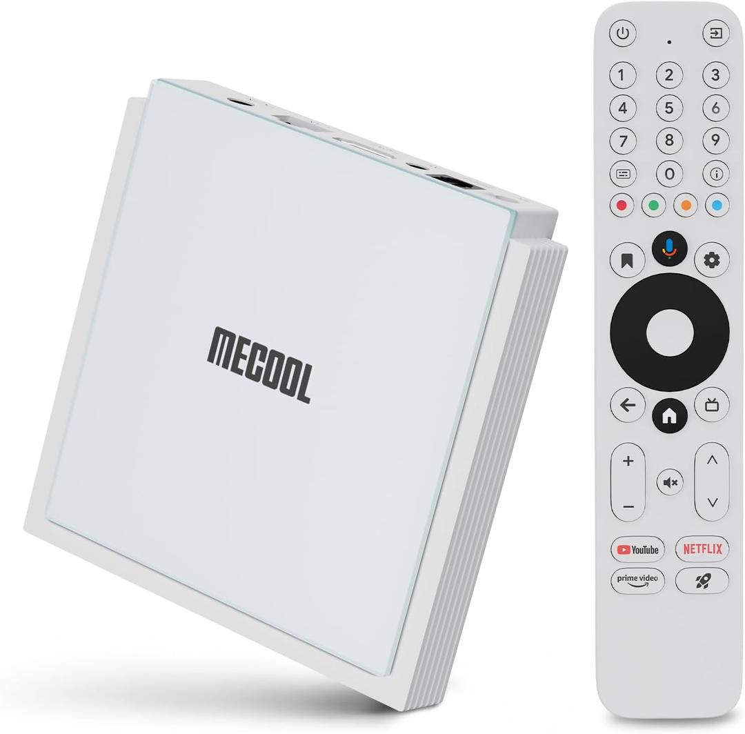 Android TV Box 11.0, MECOOL KM2 Plus Deluxe Smart TV Box 4GB 32GB Certification Netflix Google Assistant Dolby Atmos and Vision, Compatible with AV1 HDR 4K 2.4G 5.0G WiFi6 BT5.0 Amlogic S905X4