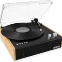 Victrola Eastwood  Bluetooth Record Player  3-Speed Turntable, Premium MM Cartridge, Vinyl Stream for Wireless Streaming, Removable Dust Cover, Built-in Speakers (Bamboo)