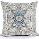 Blue Boho Style Throw Pillow Cover Ethnic Design Pattern Linen Persian Carpet Tribal Pattern Throw Pillow Case 20x20 inch Cushion Cover Home Office Decorative Square 2Pcs 