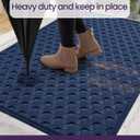 DEXI Front Door Mat Outside Entrance, 2x3 ft Non Slip Entry Doormat Dirt Trapper with Rubber Back, Low Profile Ultra Absorbent Welcome Mats for Inside House Home Patio Entryway, Navy Blue