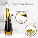 Oil and Vinegar Dispenser Set, 2 in 1 Olive Oil and Vinegar Cruet Dispenser Bottle with Cork Stoppers, Transparent Dual Glass for Kitchen Cooking Container