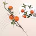 Woration 4PCS Artificial Orange Branches Simulation Tangerine Plastic Tree Plant Stem with Fruit Fake Greenery Home DIY Decor Props 19.3inch