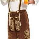Spooktacular Creations Mens German Bavarian Oktoberfest Costume Set, Beer Costume Hat for Adults Halloween and Beer Festival (L)
