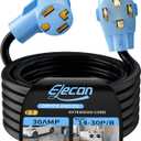 Elecan Dryer EV Extension Cord 50 FT, 4 Prong 30 Amp NEMA 14-30P to 14-30R Extension Cord Cable for Dryer Power Extension and Level 2 EV Charging Tesla,Heavy-Duty,Waterproof,10AWG 125/250V-ETL-Blue