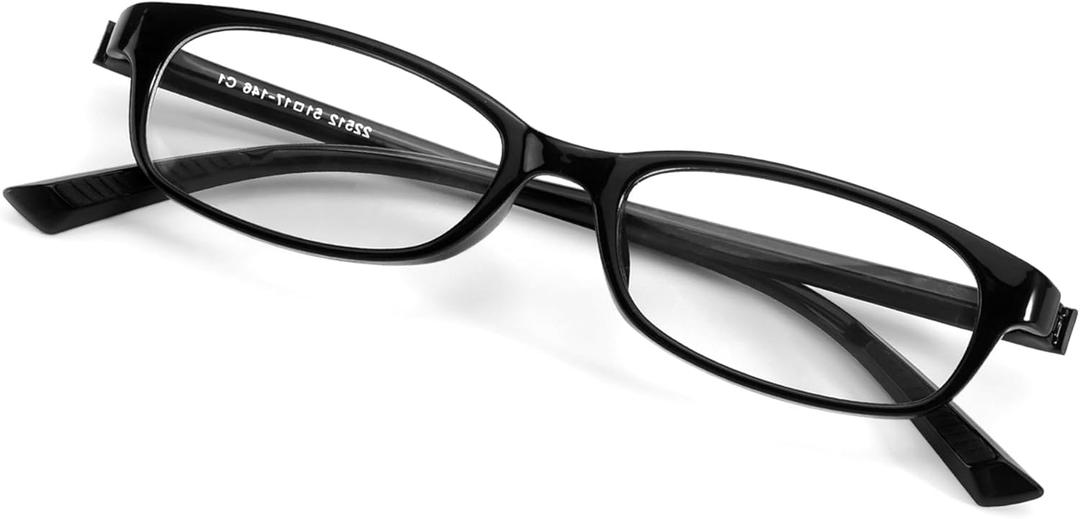 Trendy Fake Glasses Small Rectangle Y2K Eyewear with Anti Blue Light for Women's Cosplay and Daily Style (A04- Clear Black Frame)