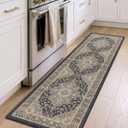DEXI Anti Fatige Cushioned Kitchen Floor Mats Non Slip Runner 24x87, Black, 87"L x 24"W x 0.4"Th