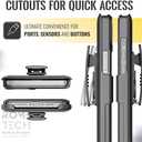 Designed for iPhone 15 Pro Case with Belt Clip Holster - Kickstand Cover Phone Case - Black