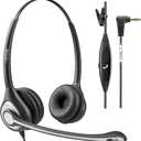 Wantek Phone Headset with Microphone Noise Cancelling,Telephone Headset 2.5mm Jack Compatible with Panasonic AT&T Uniden Cisco Linksys Grandstream Vtech Polycom Cordless Office Phones