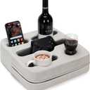 Couch Cup Holder Pillow - Sofa Cup Holder | Couch Caddy, Couch Drinks Remotes Holder for Cups, Headphones, Snacks, and Phones | Use it on Car, Pack, Beach, RV, and More(Silvergrey) (13" x 13" x 3.5")