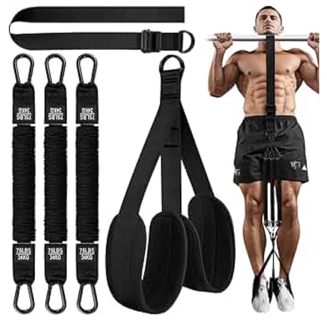 HPYGN Two Foots Pull Up Assistance Bands, Heavy Duty Resistance Band for Pull Up Bar, Adjustable Weight/Size with Fabric Feet/Knee Rest, Bands for Pull Up Assist for Strength Training, Pull Up