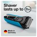 Braun Electric Series 3 Razor with Precision Trimmer, Rechargeable, Wet & Dry Foil Shaver for Men, Blue/Black, 4 Piece