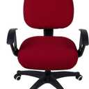 Smiry Stretch Jacquard Office Computer Chair Covers, Removable Washable Universal Desk Rotating Chair Slipcovers Protector, Seat + Backrest Cover, Burgandy, 22"D x 22"W x 2.5"H