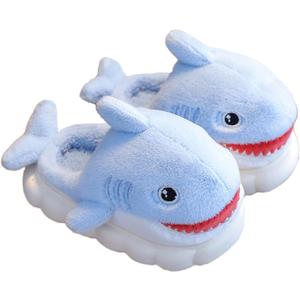 Animal slippers for Women Men Cute Shark Slippers Cozy adult home fuzzy cotton slippers