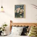 Framed Christian Wall Art, Vintage Rose Floral Canvas Picture, Rest in the Lord Scripture Psalm 37 Religious Decor for Bedroom Living Room Prayer Room, 12x16 Inch