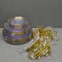 8 Pack 3 Tier Cupcake Stand Bulk Tiered Dessert Stand Thick Plastic Serving Tray with Gold Edges Dessert Table Display Set Tea Cake Holder for Wedding Birthday Party(Clear)