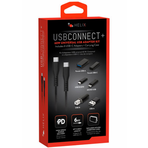Helix Includes 6 USB-C Adapters + Carrying Case