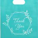 Choice Marts Merchandise Thank You Bags 100 Teal Color 9"x12" Size 1.5Mil Thick With Handles