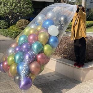 4 PcsThickened Plastic Balloon Bags Clear Giant Storage Bags Include 2 Pcs 98 x 59 Inch, 2 Pcs 59 x 47 Inch Balloon Bags for Transport Storage Birthday Celebration Eve Party Supplies