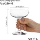 Set of 6 Crystal Champagne Glasses - 7 oz Elegant Coupe Glasses for Martini, Margarita, Cocktails & Champagne Tower, Dishwasher Safe, Gift Box Wedding & Party Glassware