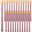 Macarrie 24 Packs Flameless Taper Candles Battery Operated Fake 11 Inch Long Candlelight LED Flameless Candlesticks Flickering Tapered for Spring Summer Wedding(Rose Gold)