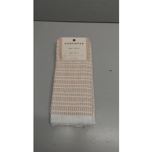 Hand Towels for Bathroom Set of 2 25x15 in White and Blush Striped Towels, Soft and Absorbent Decorative Bath Towels