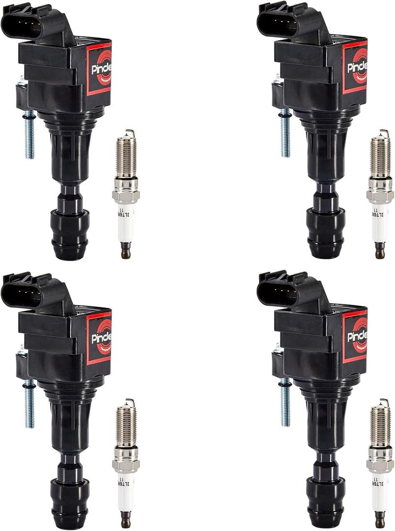 Pindex 4 Pack UF491 Ignition Coil Pack 12578224 and Spark Plugs XP5263 Coil Pack Kits Compatible with Chevy Equinox 10-17 Malibu 08-14 GMC Terrain 10-17 Buick Verano 12-17 2.0L 2.2L 2.4L L4