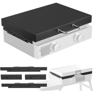 5011 Hard Cover Top Lid with Stainless Steel Handles and Wind Guard for Blackstone 22” Table Top Grill, Flat Top Griddle Accessories for Black Stone, Black
