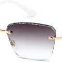 FEISEDY Stylish Metal Reader Sunglasses for Woman Trendy Retro Reading Glasses UV400 Protection B0295 3.0x