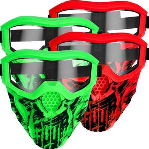 4 Pack Upgraded Tactical Mask with Goggles Compatible with Nerf Rival, Apollo, Zeus, Khaos, Atlas, & Artemis Blasters Rival Mask