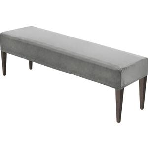 Dining Bench Cover, for 39.4 to 55" Length Waterproof Rectangle Stretchable Velvet Bench Slipcover Seat Covers for Living Room/Bedroom/Kitchen, Washable Seat Protector [Light Gray]