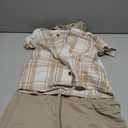 Boys Clothes Shorts Sets Plaid Short Sleeve Hooded Button Shirt and Jogger Shorts for Kids Summer Outfits 9-10Y